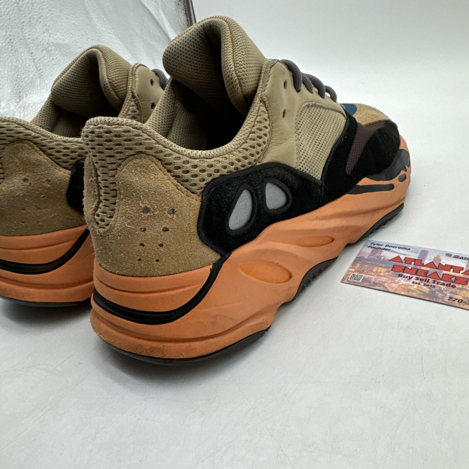 Size 10 - adidas Yeezy Boost 700 Enflame Amber. Orange Blue Yellow Suede Kanye