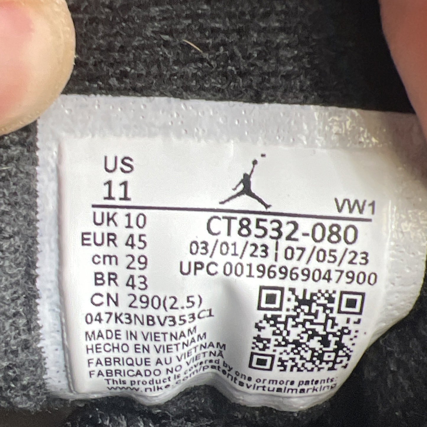 Size 11 - Air Jordan 3 Retro 2023 Mid Fear (CT8532-080)