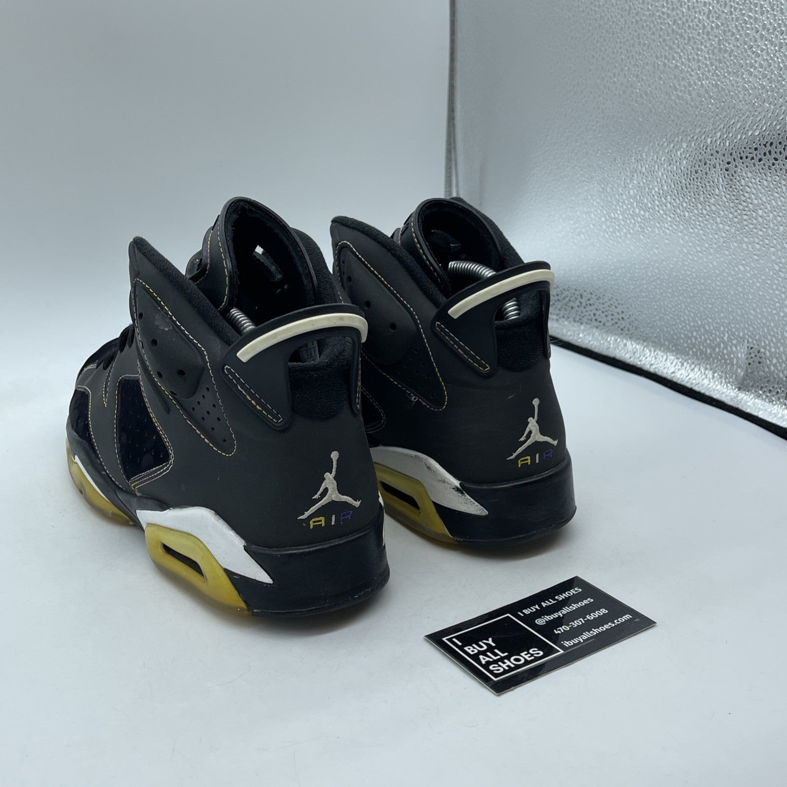 Size 9 - Air Jordan 6 Retro Lakers Black Grey Suede Leather (384664-002)