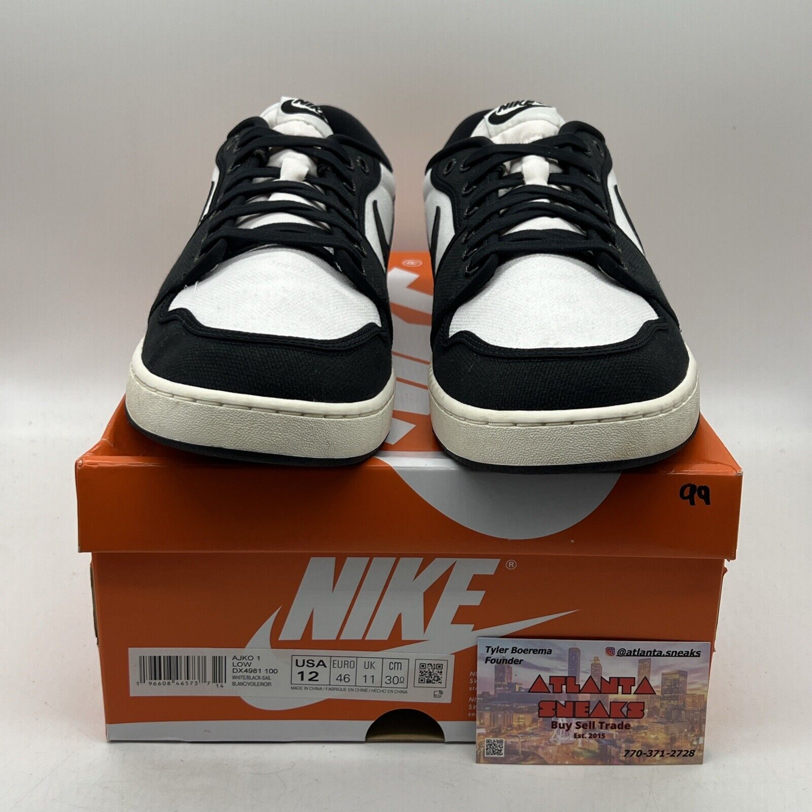 Size 12 - Air Jordan 1 KO Low Black White Black (DX4981-100)