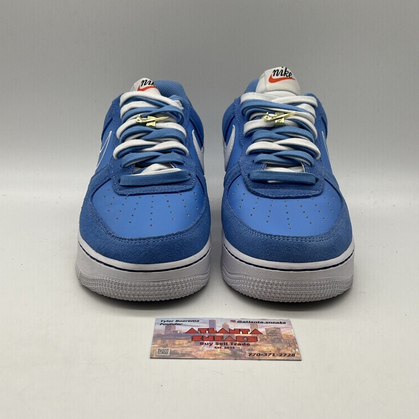 Size 10.5 - Nike Air Force 1 '07 LV8 First Use - University Blue White Leather