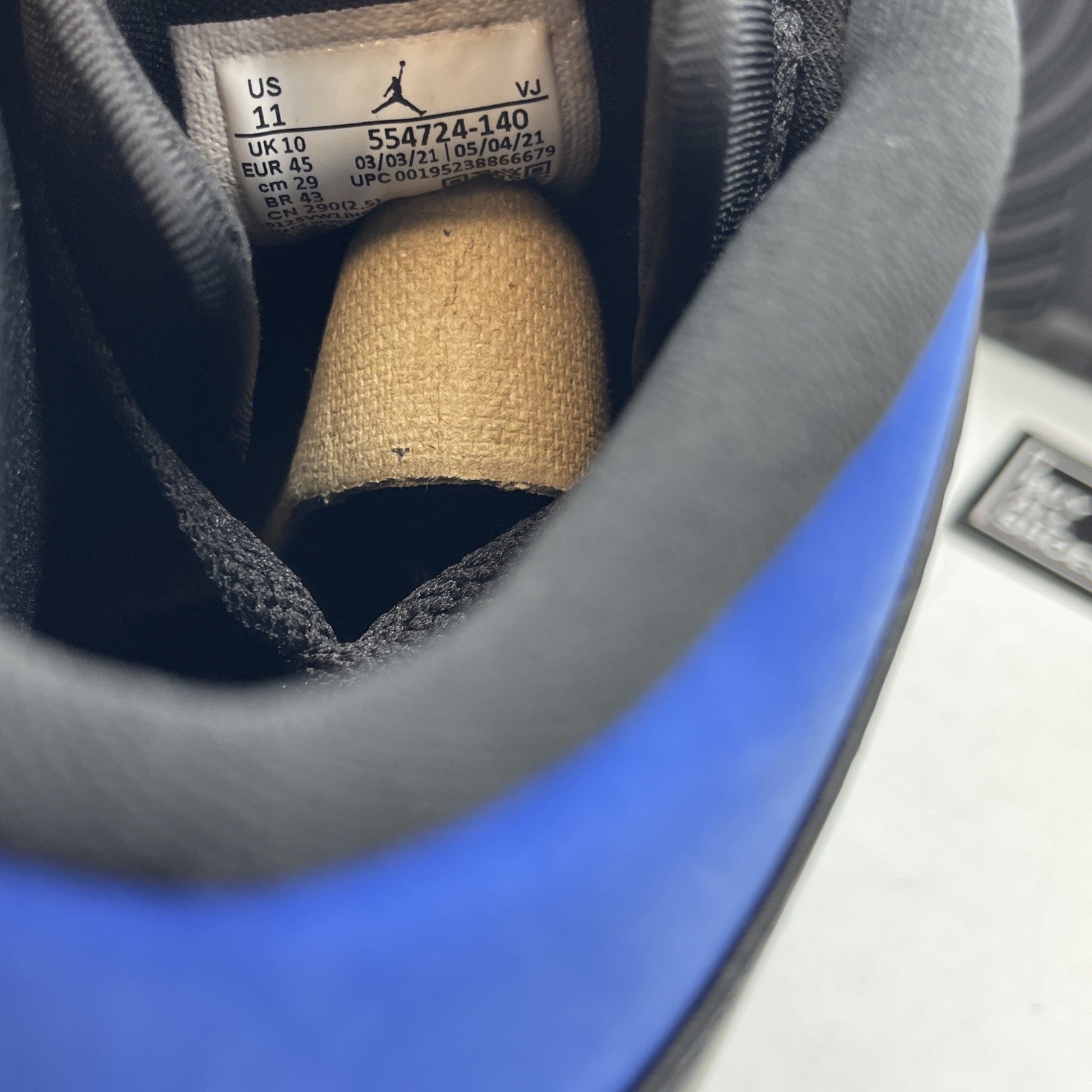 Size 11 - Air Jordan 1 Mid Racer Blue Black White Leather Suede (554724-140)
