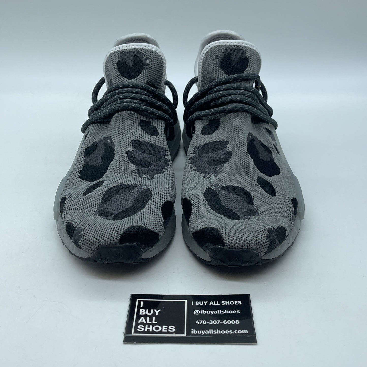 Size 8 - Pharrell X Adidas Nmd Hu Animal Print Grey Black Suede (ID1531)