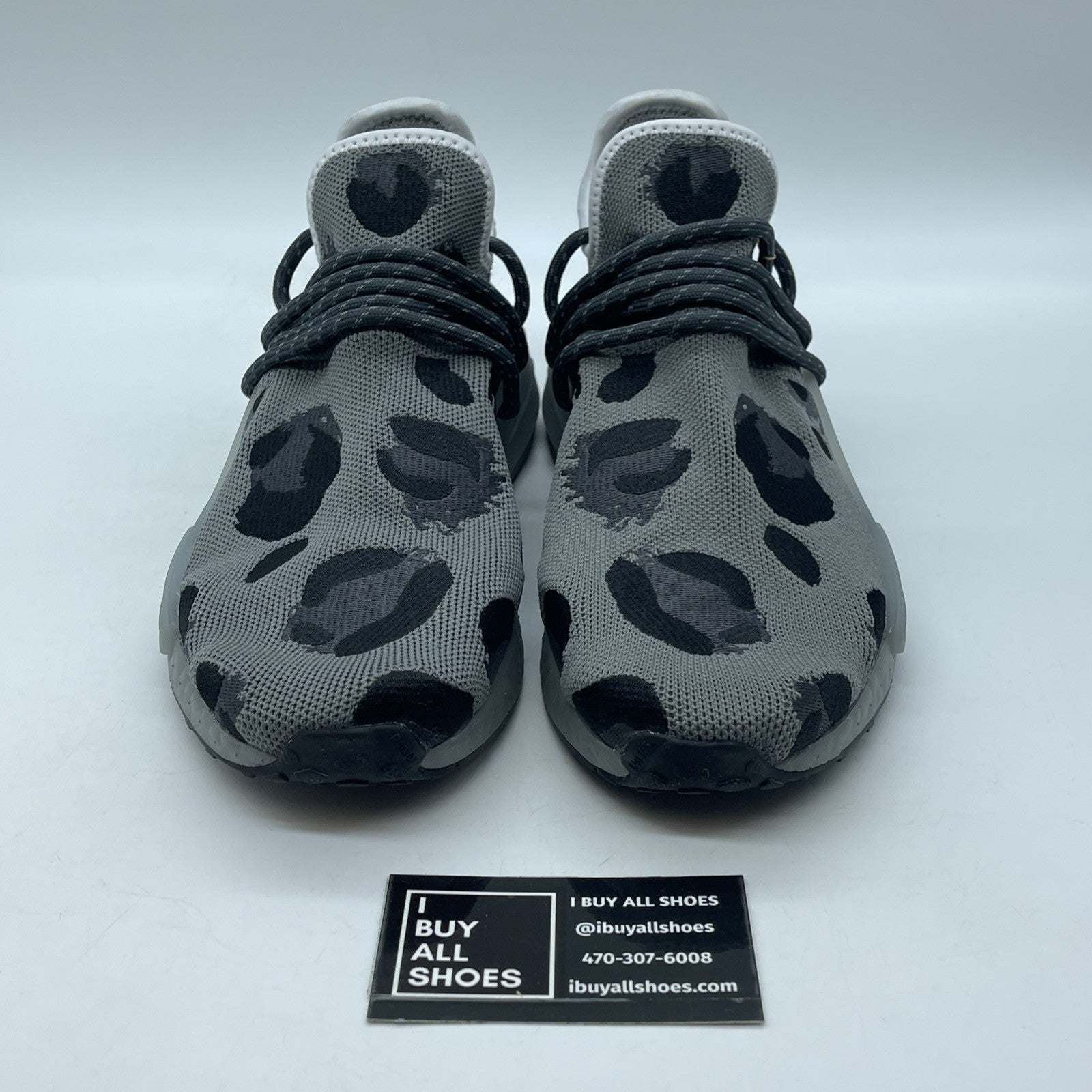 Size 8 - Pharrell X Adidas Nmd Hu Animal Print Grey Black Suede (ID1531)