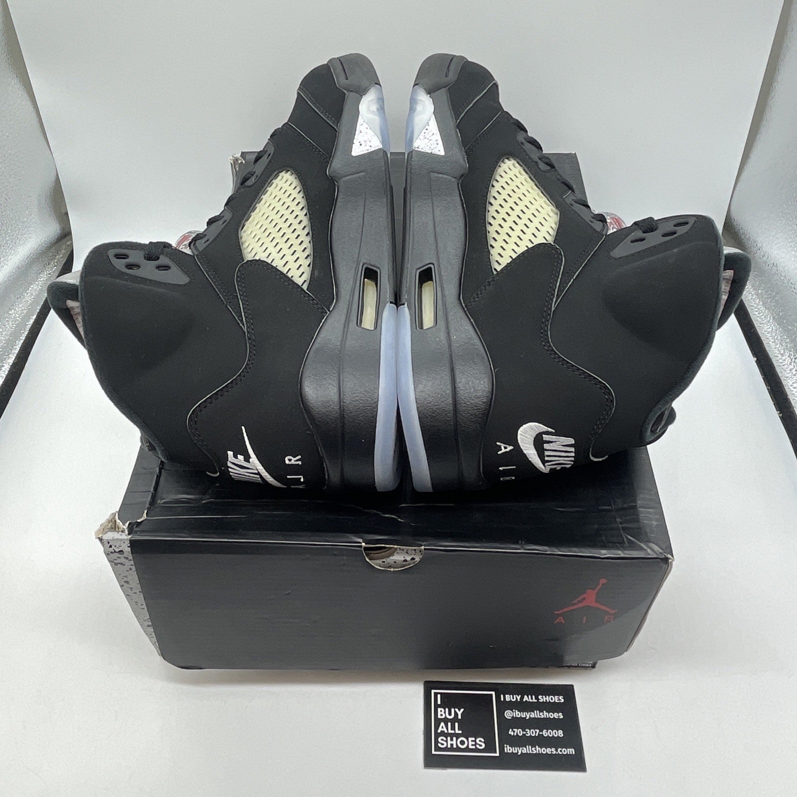 Size 11.5 - Jordan 5 OG Mid Metallic Silver Black Suede (845035-003)