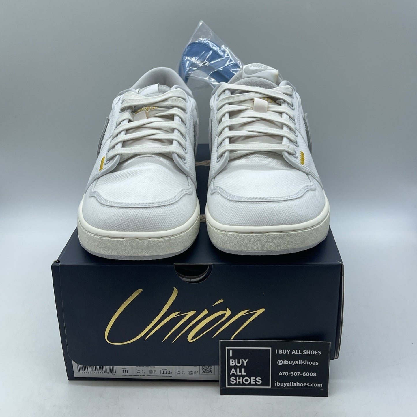 Size 10 - Air Jordan 1 KO x Union LA Low White Neutral Grey (DO8912-101)