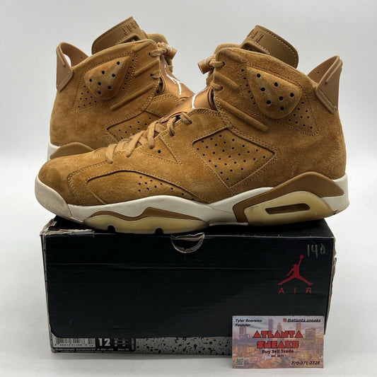 Size 12 - Air Jordan 6 Retro Wheat Suede White (384664-705)