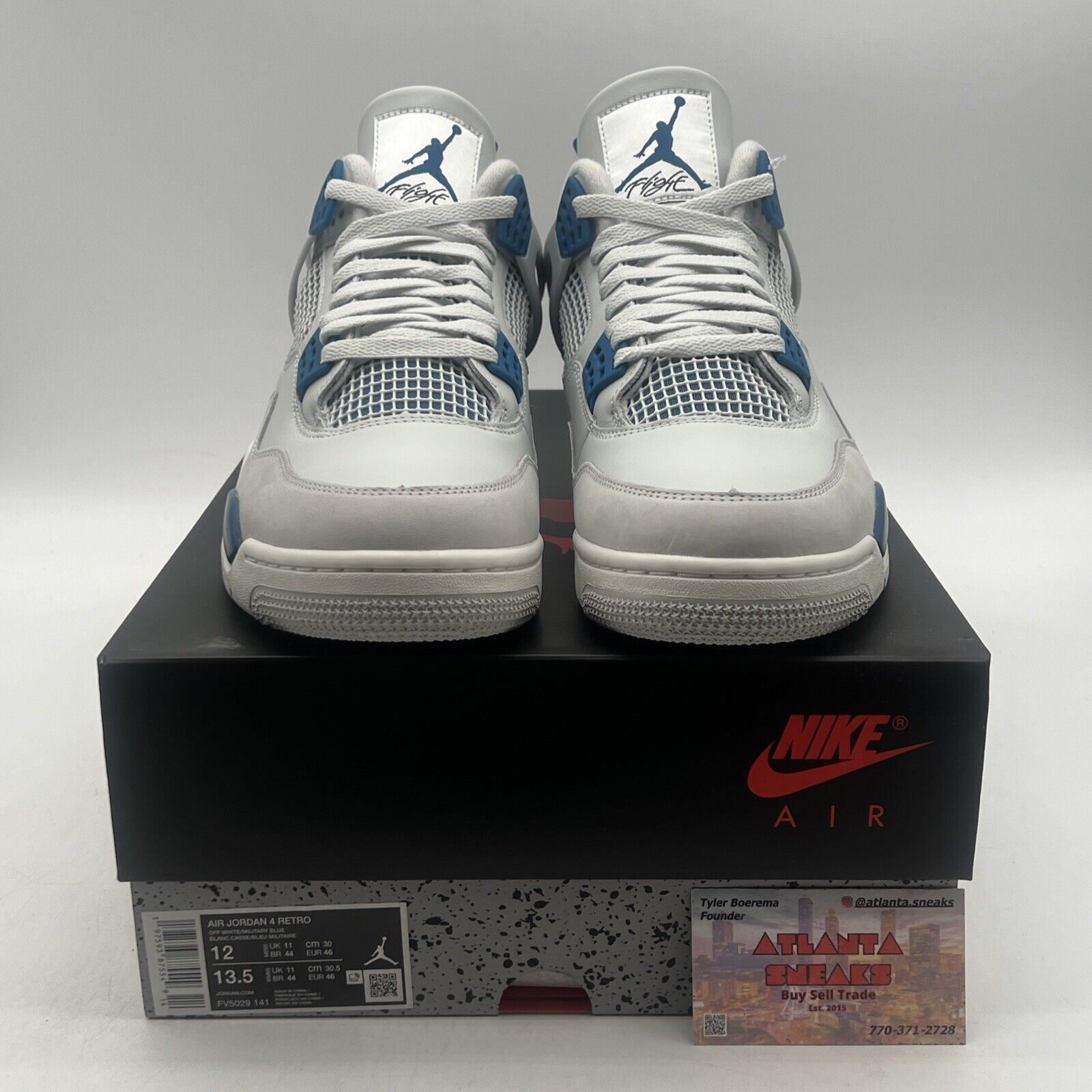 Size 12 - Air Jordan 4 Retro 2024 Military Blue Leather (FV5029-141)