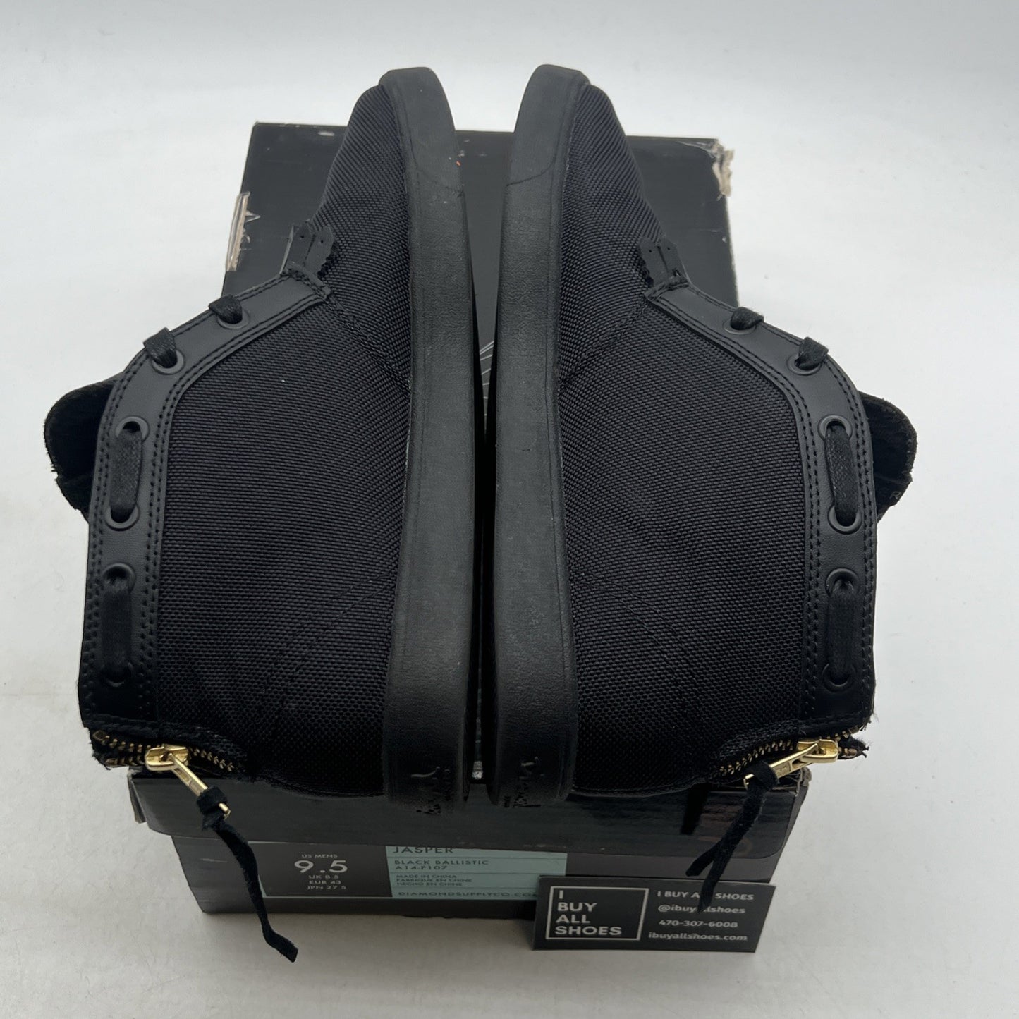Size 9.5 - Diamond Supply Co x IBN Jasper Triple Black (A14-F107)