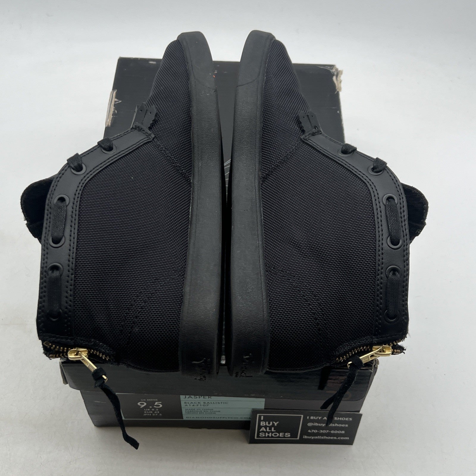Size 9.5 - Diamond Supply Co x IBN Jasper Triple Black (A14-F107)