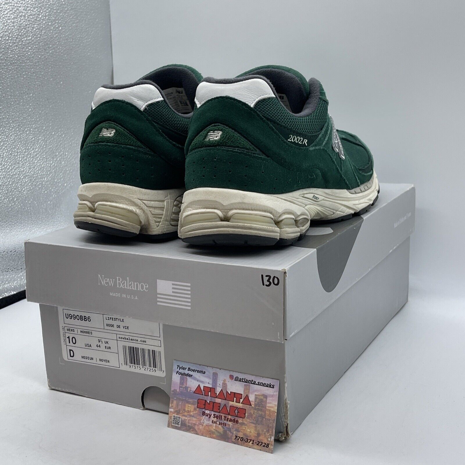 Size 10 - New Balance 2002R Suede Pack - Forest Green Grey White (M2002RHB)