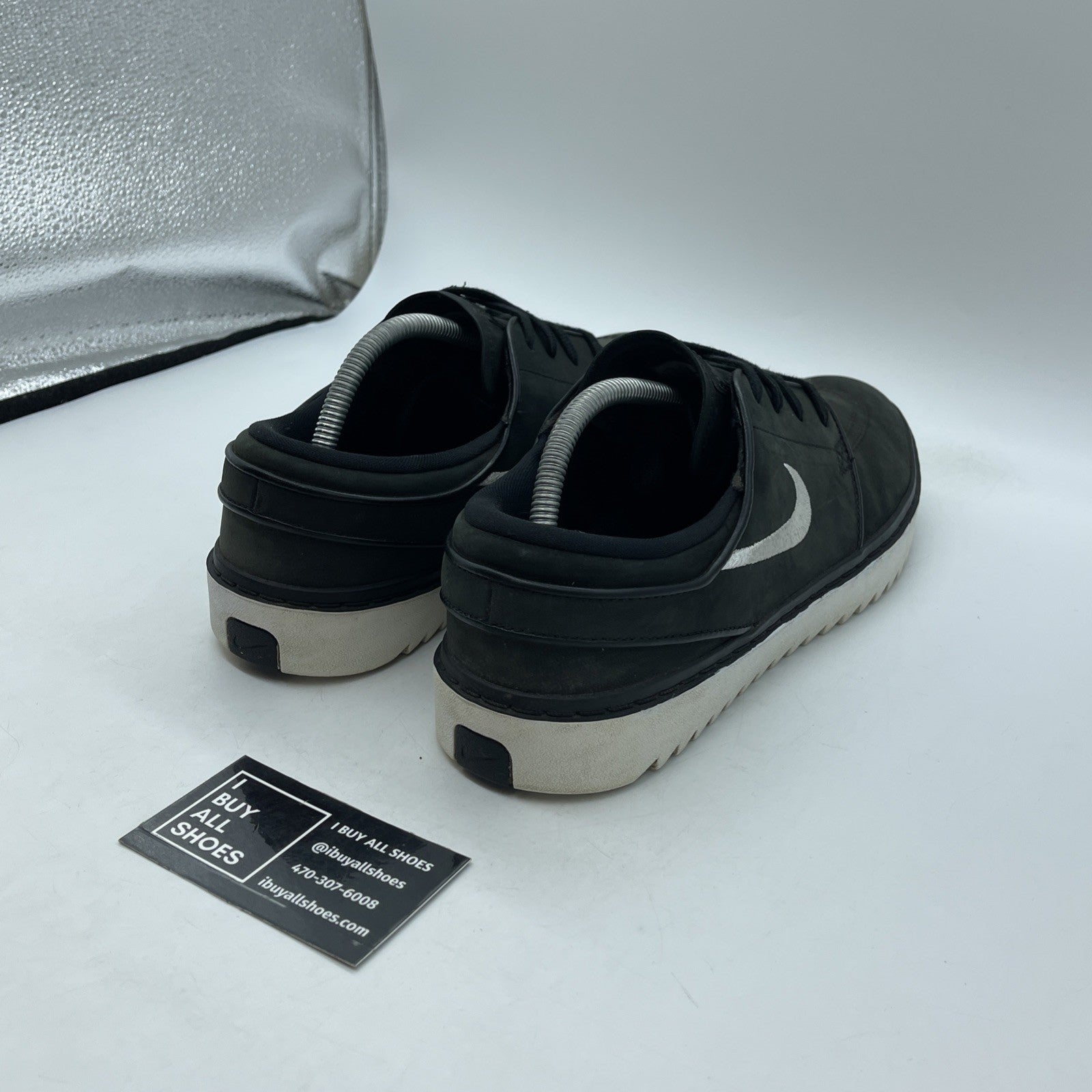 Size 11.5 - Nike Janoski Golf Black White suede (AT4967-004)