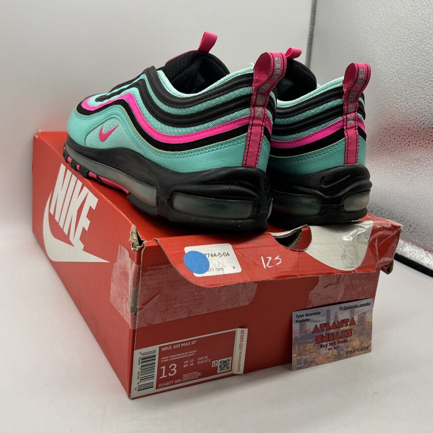 Size 13 - Nike Air Max 97 Hyper Turquoise Pink Leather