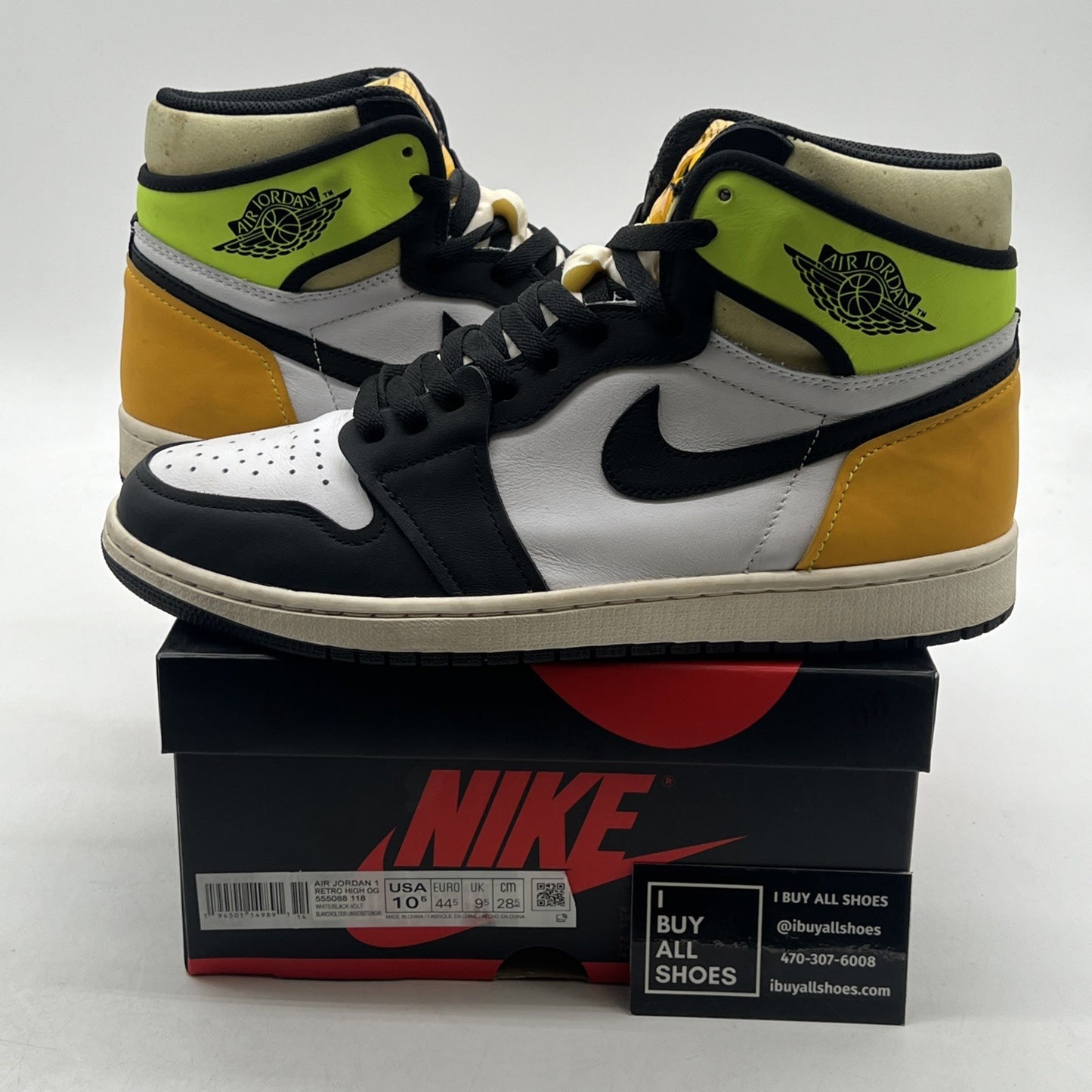 Size 10.5 - Air Jordan 1 Retro High OG Volt (555088-118)