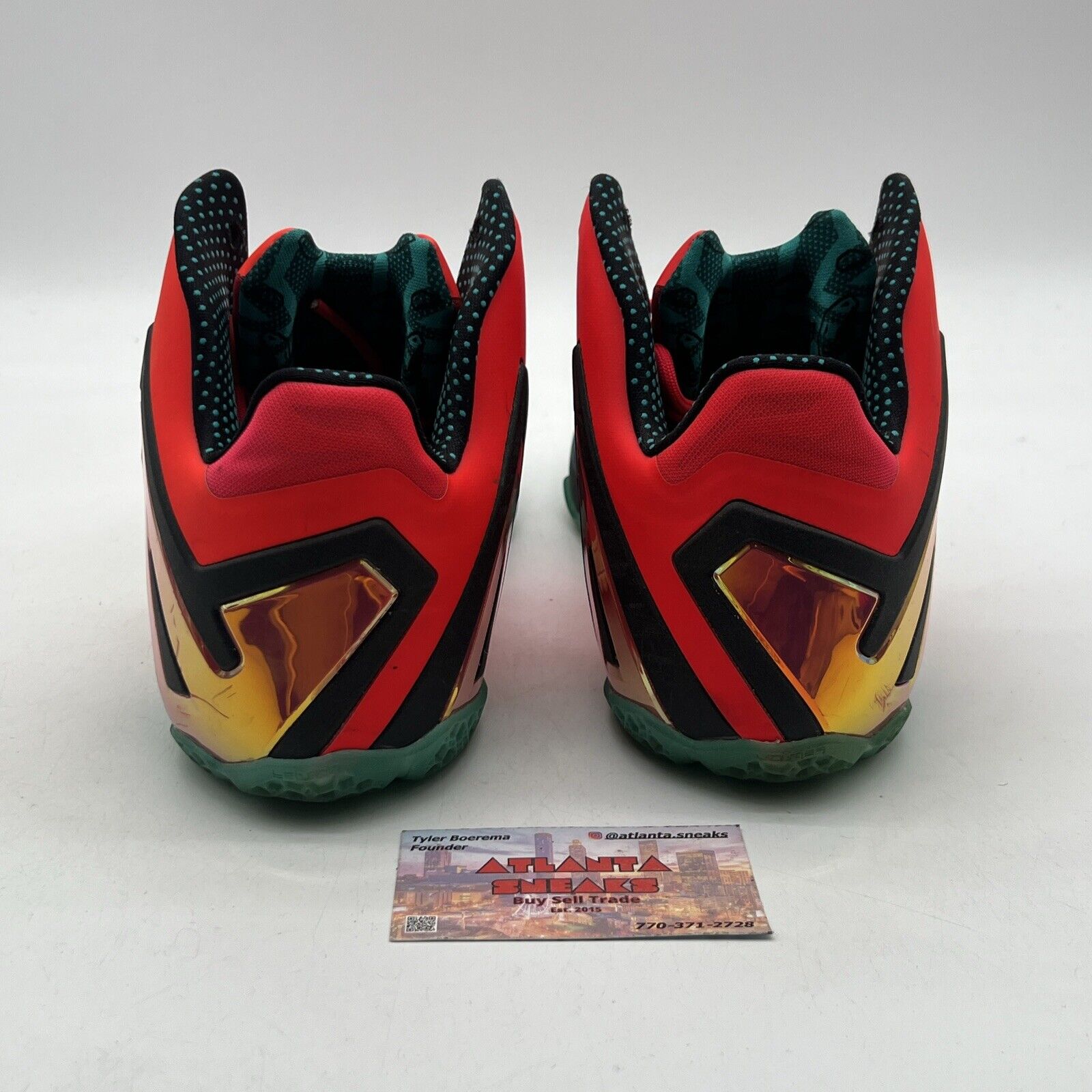 Size 10.5 - Nike LeBron 11 Elite Hero Pack Aqua Red (642846-600)