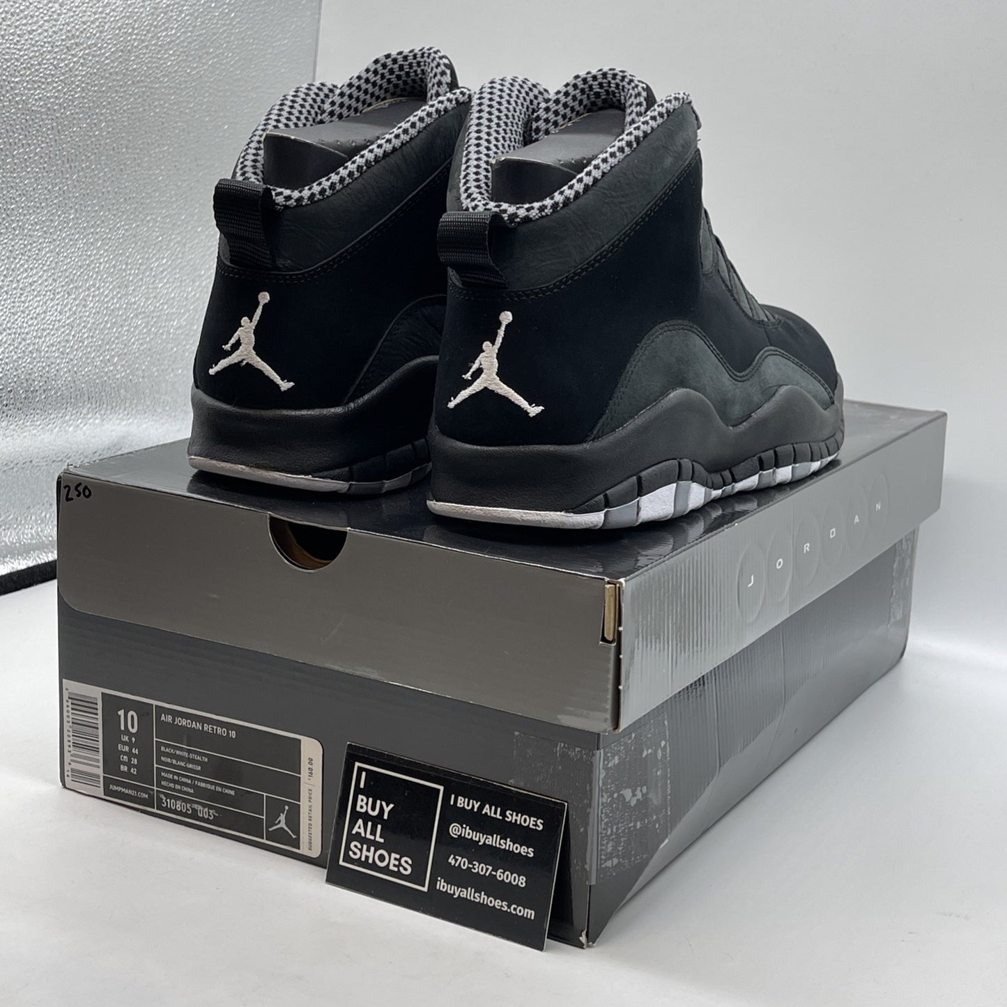 Size 10 - Air Jordan 10 Retro Stealth Black Suede (310805-003)
