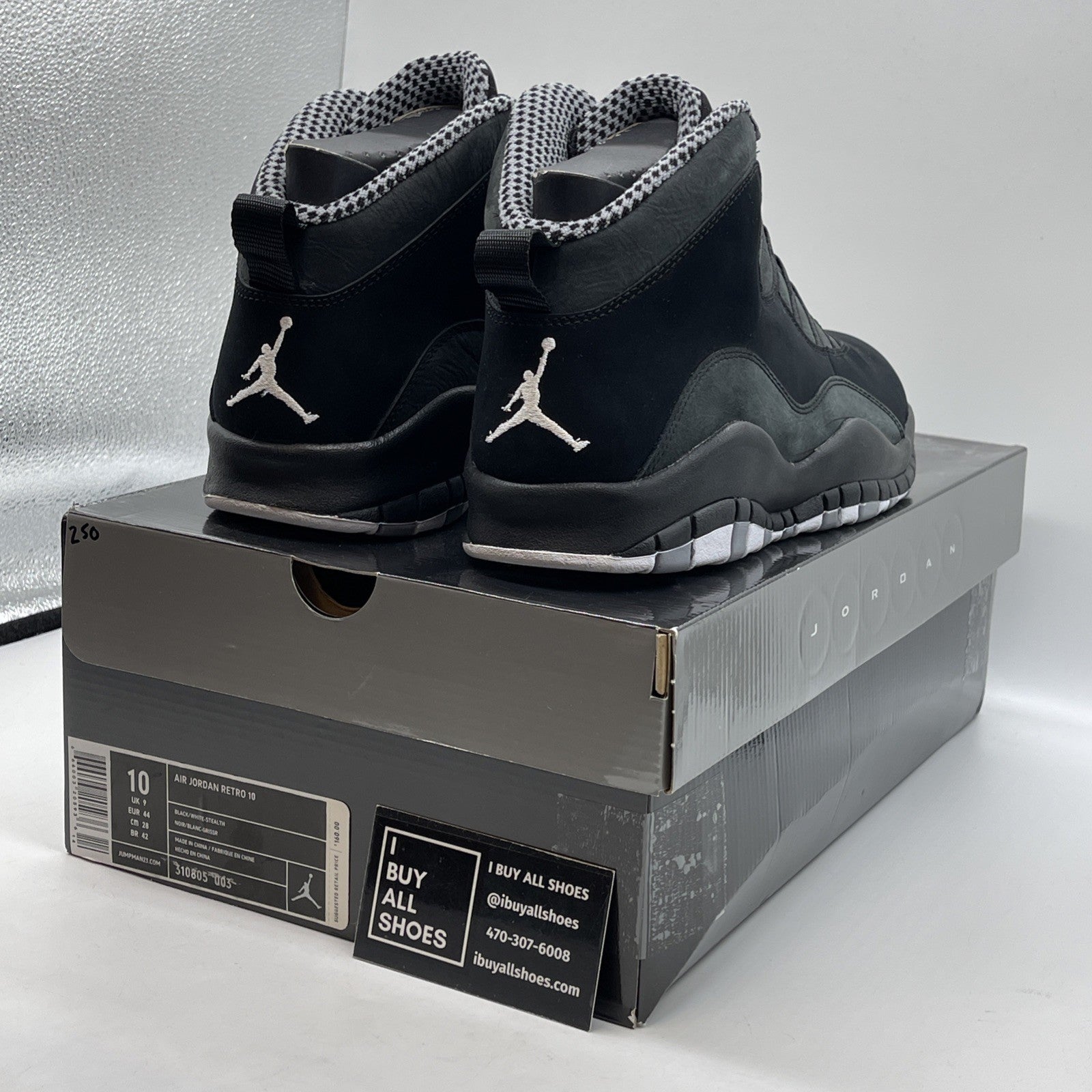 Size 10 - Air Jordan 10 Retro Stealth Black Suede (310805-003)