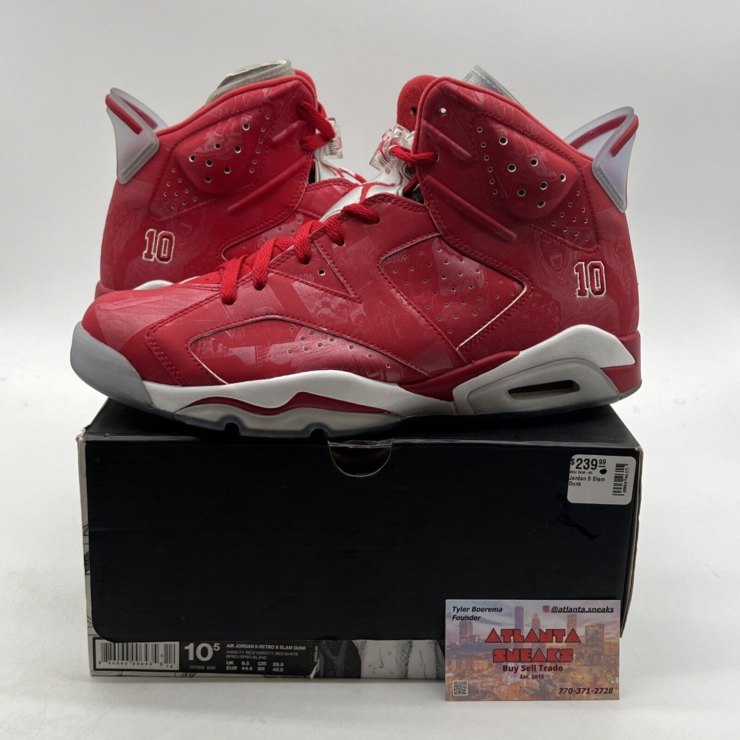 Size 10.5 - Air Jordan 6 Retro Slam Dunk (717302-600)