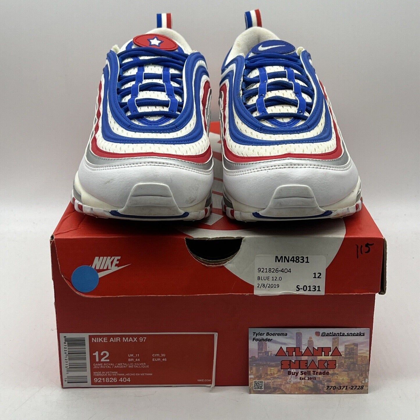 Size 12 - Nike Air Max 97 All Star Jersey Red White Blue Leather (921826-404)