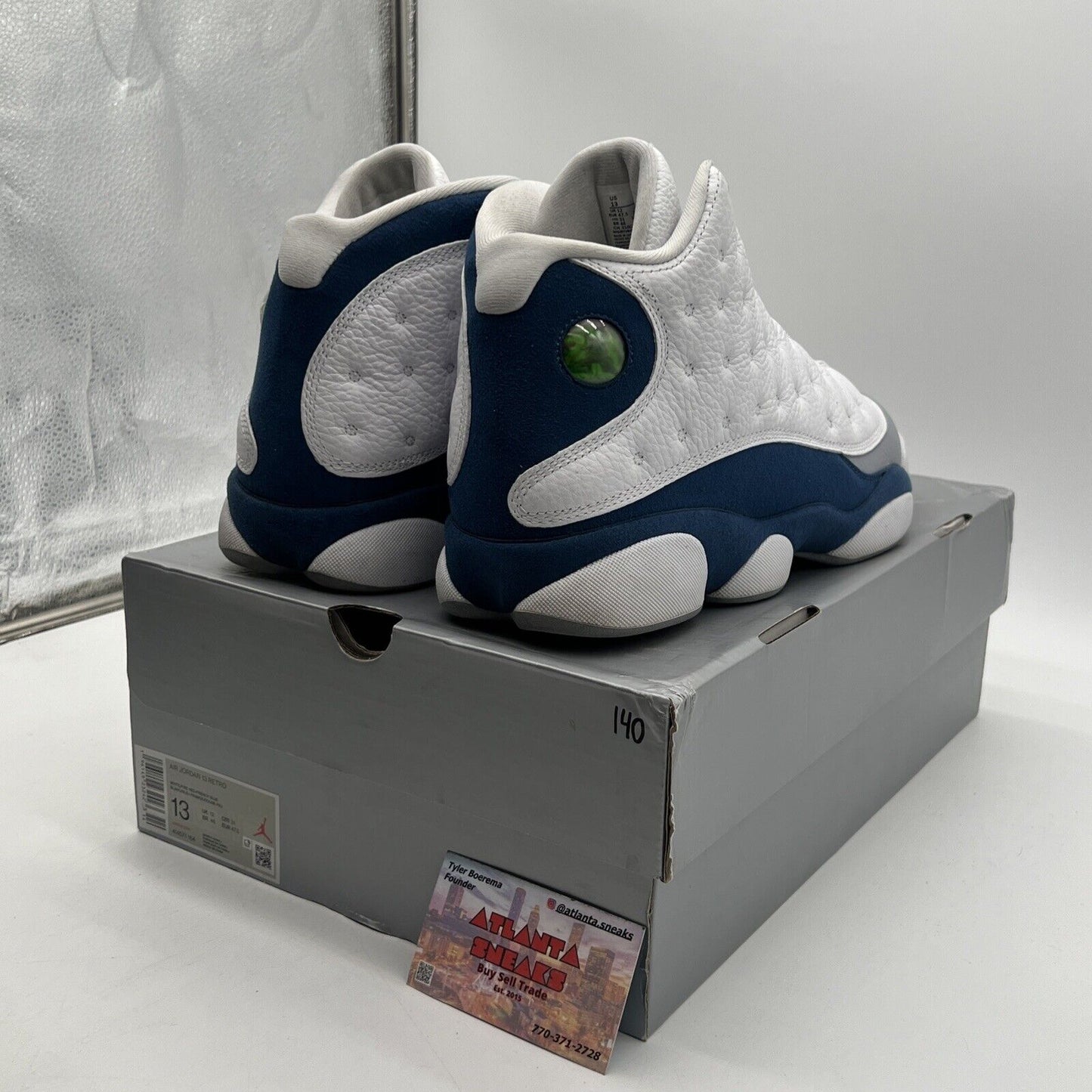 Size 13 - Jordan 13 Retro Mid French Blue White Grey Suede Leather (414571-164)