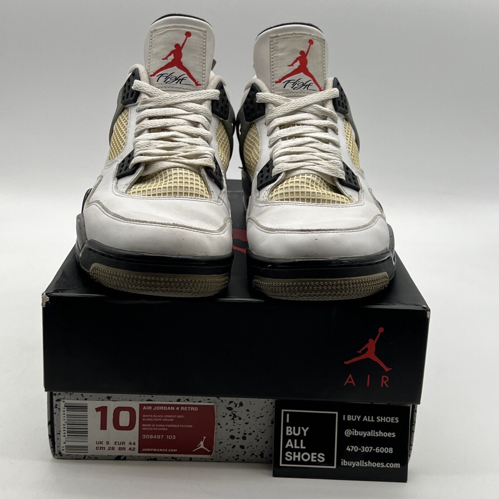 Size 10 - Air Jordan 4 Retro Cement 2012 (308497-103)