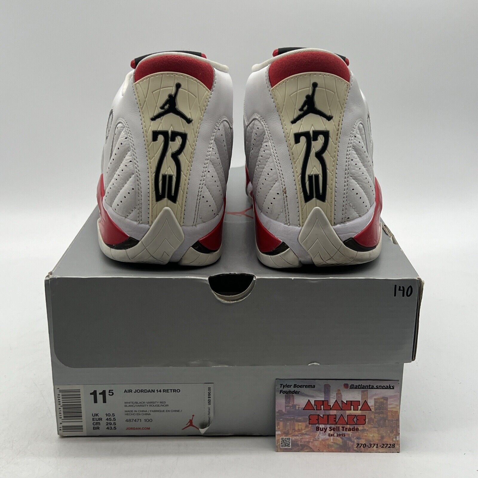 Size 11.5 - Air Jordan 14 Retro 2019 Candy Cane White Red Leather (487471-100)