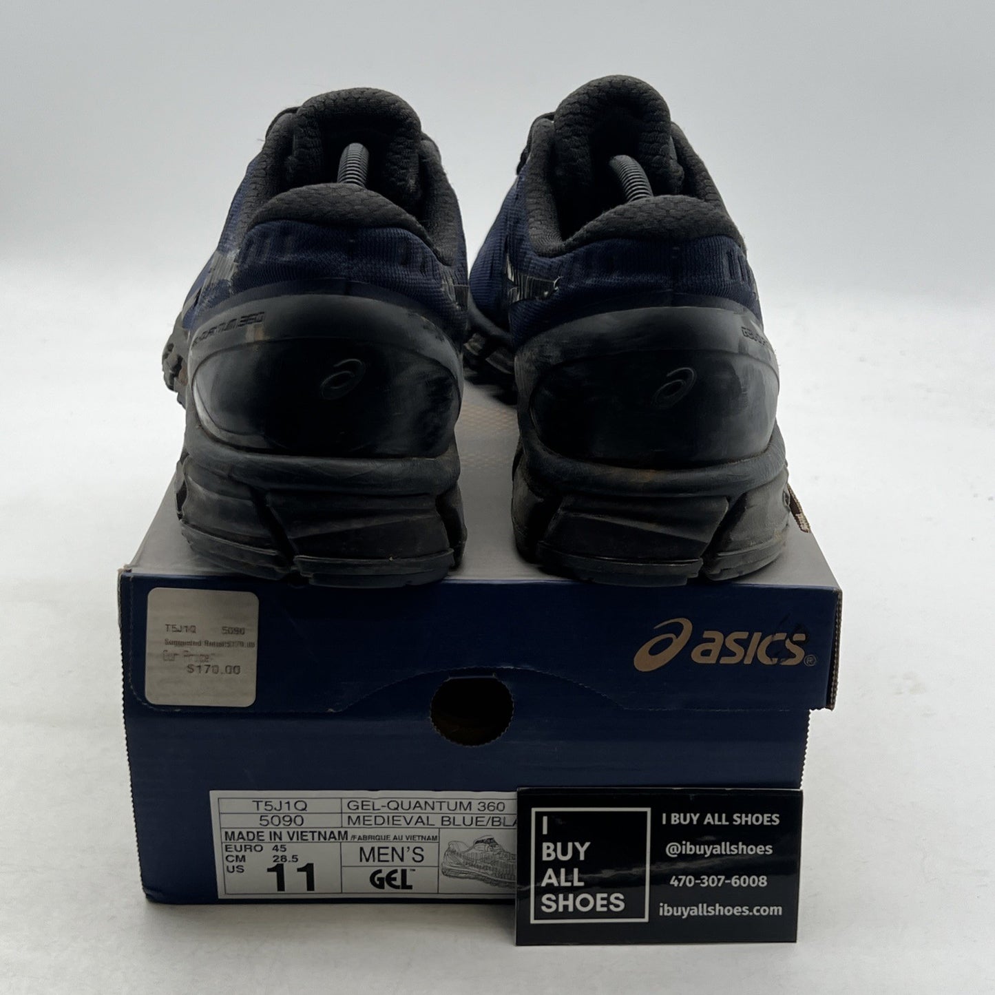Size 11 - ASICS Gel Quantum 360 Knit Running Shoes Navy Blue (T5J1Q-5090)