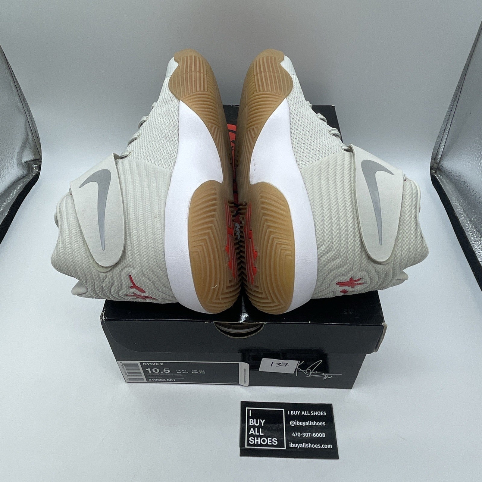 Size 10.5 - Nike Kyrie 2 Summer Grey Suede Leather  (819583-001)