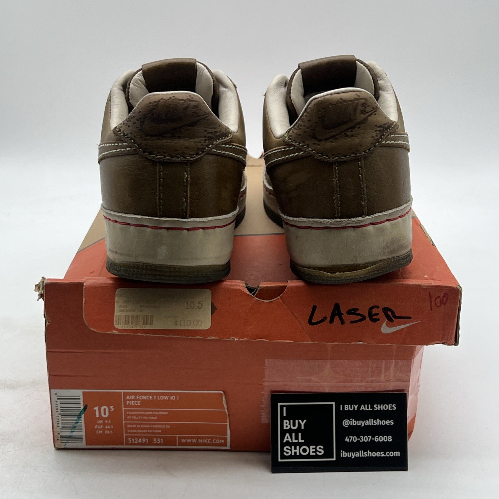 Size 10.5 - Nike Air Force 1 IO 1 Piece Low Brown (312491-331)