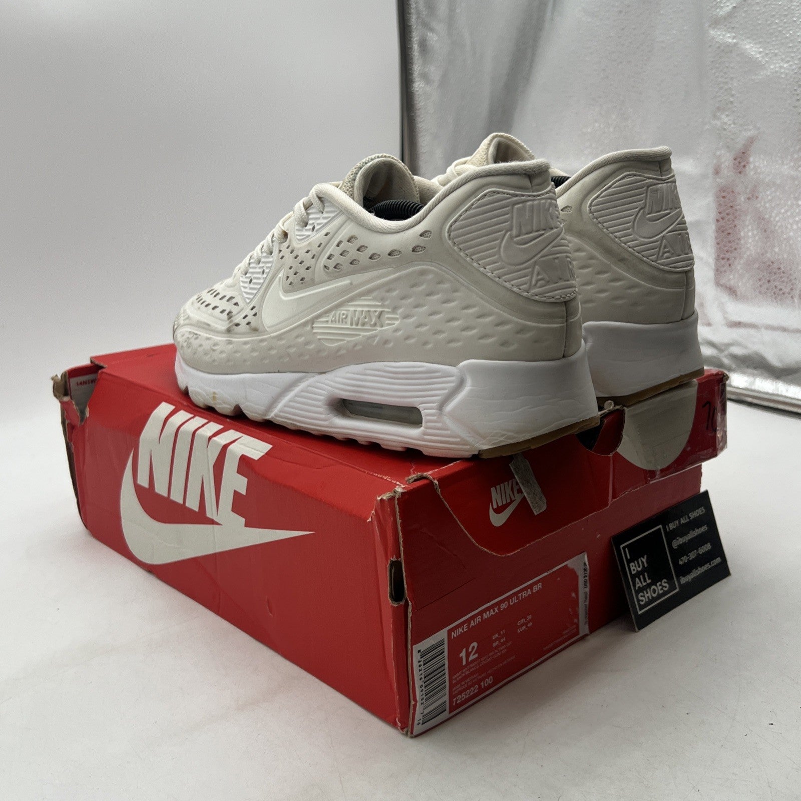 Size 12 - Nike Air Max 90 Ultra BR White (725222-100)