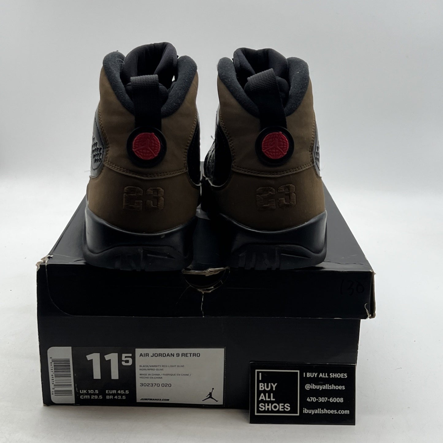 Size 11.5 - Air Jordan 9 Retro 2012 Olive (302370-020)