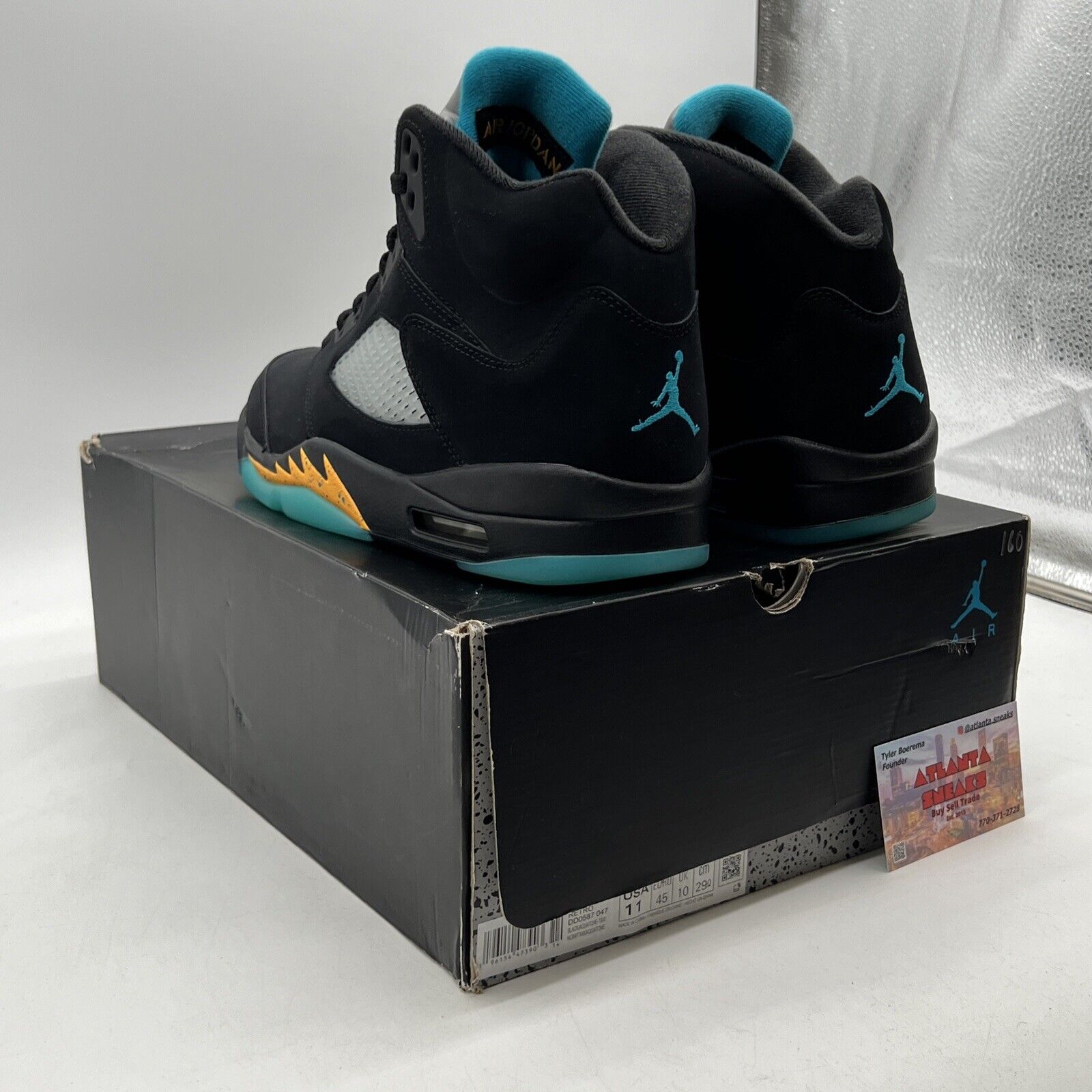 Size 11 - Jordan 5 Retro Mid Aqua Black Suede Aqua (DD0587-047)
