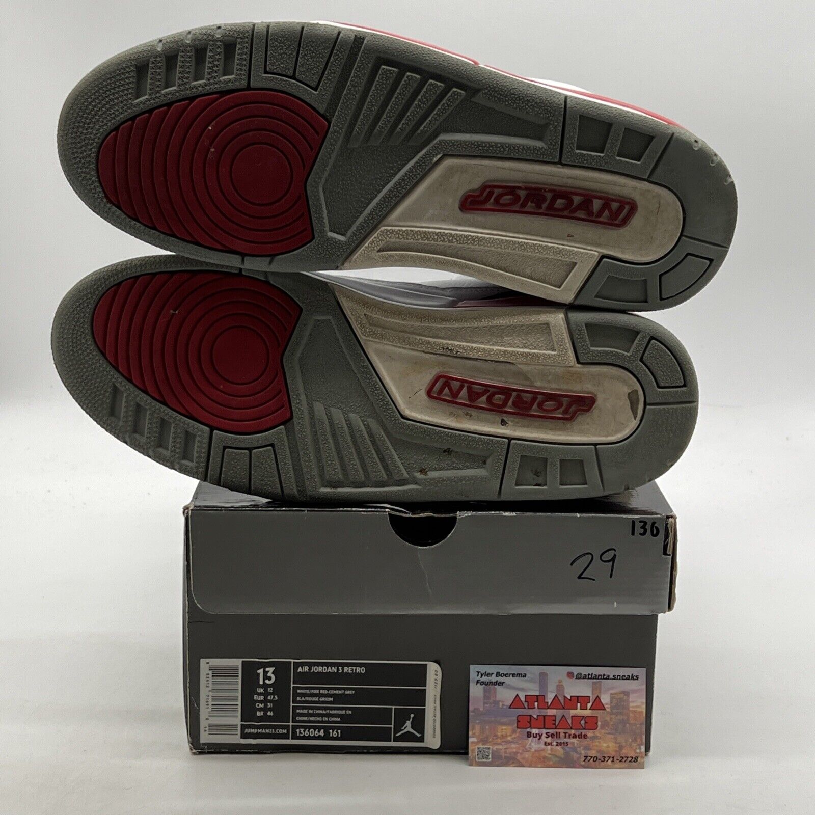 Size 13 - Air Jordan 3 Retro 2007 Fire Red (136064-161)