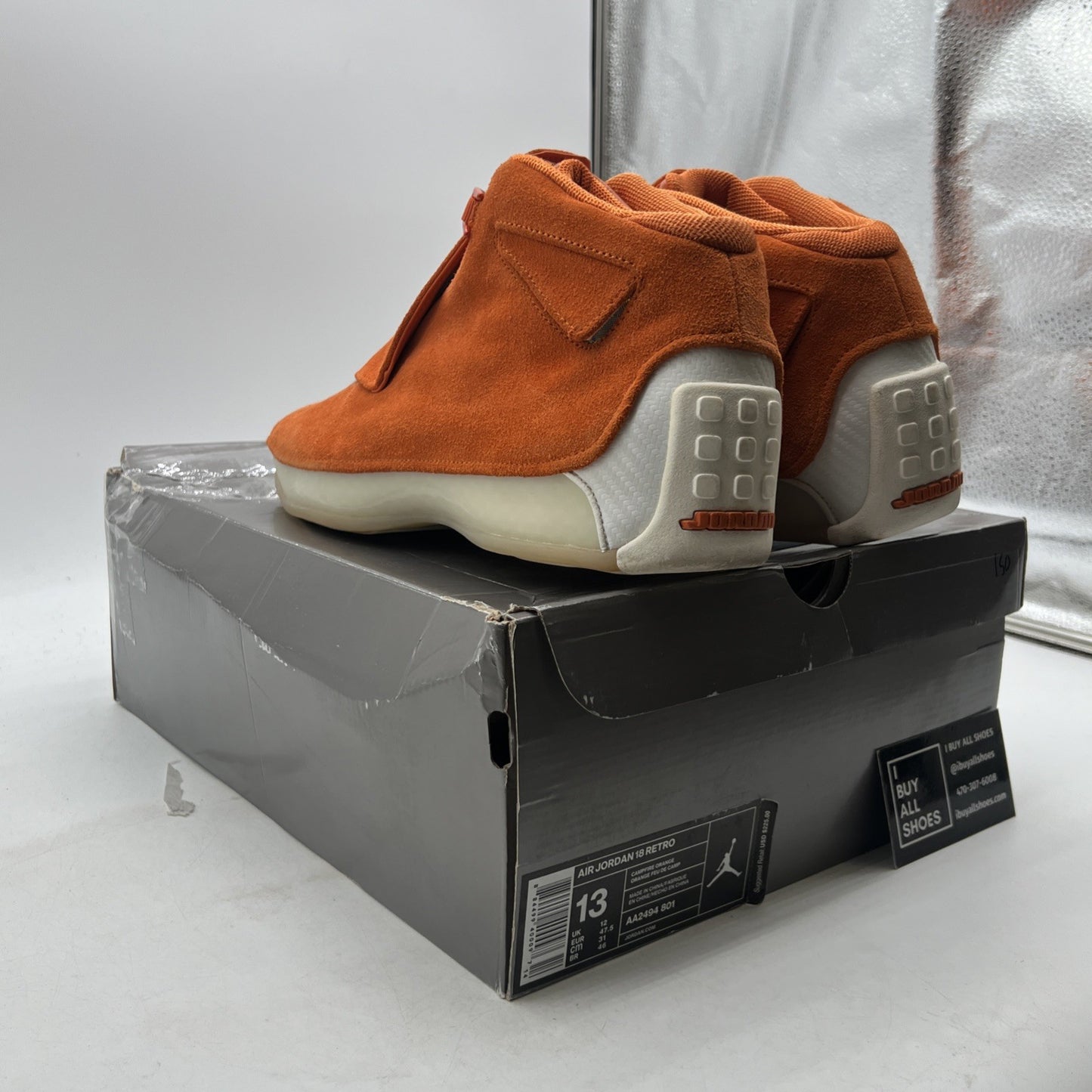 Size 13 - Air Jordan 18 Retro Orange Suede (AA2494-801)