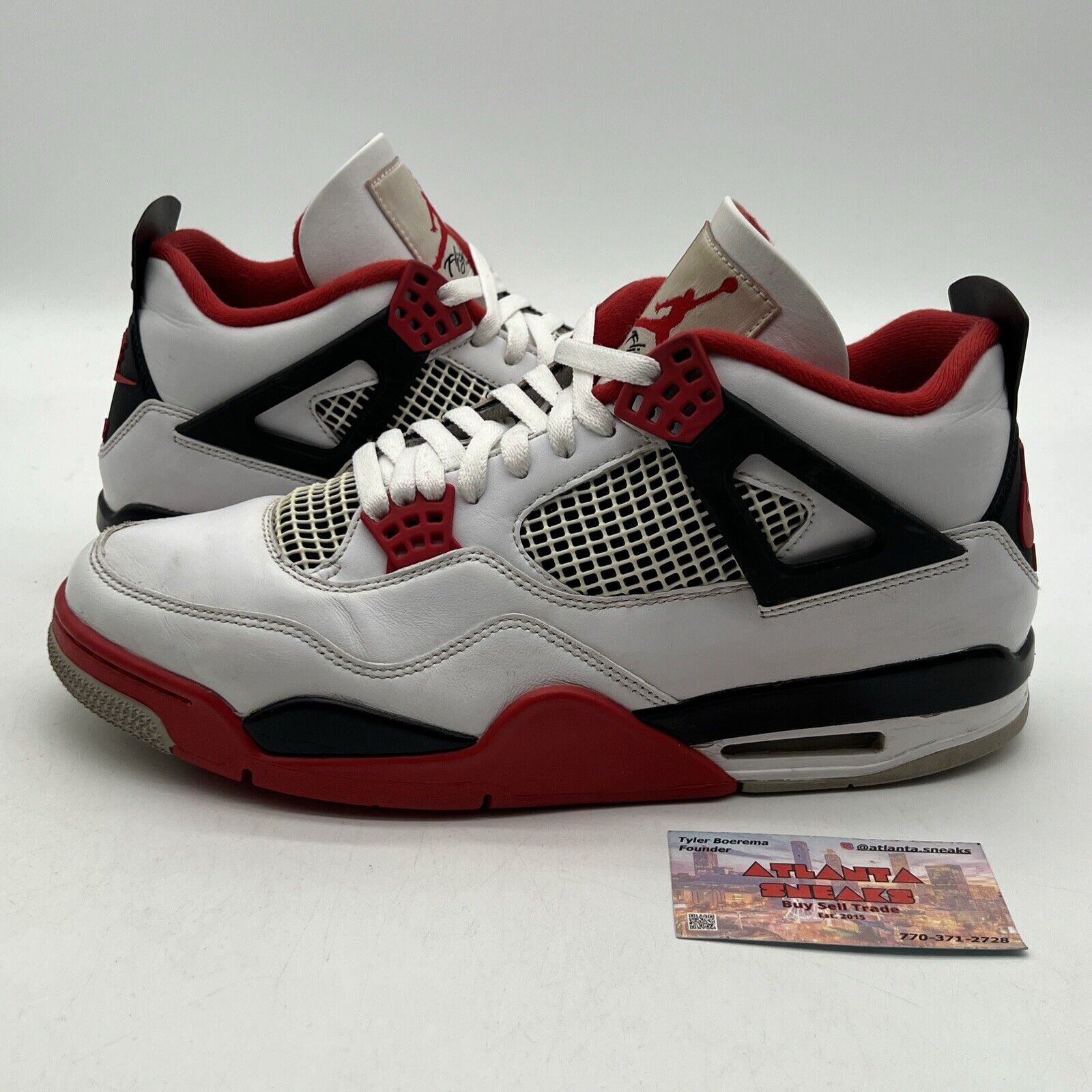 Size 12 - Jordan 4 Retro OG Mid Fire Red White Black Leather (DC7770-160)