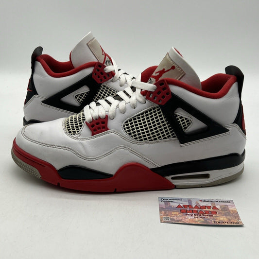 Size 12 - Jordan 4 Retro OG Mid Fire Red White Black Leather (DC7770-160)