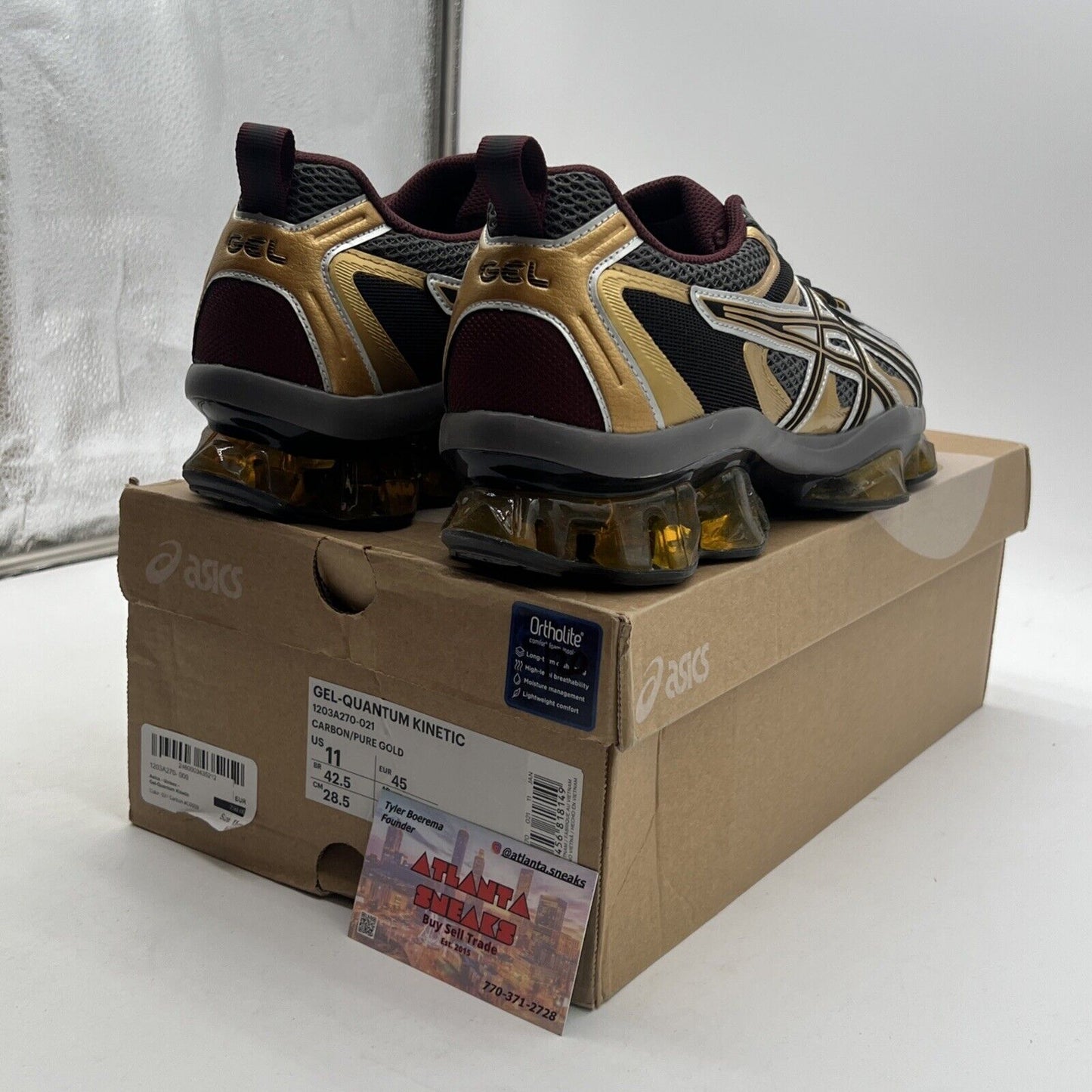 Size 11 - ASICS Gel Quantum Kinetic Carbon Pure Gold (1203A270-021)