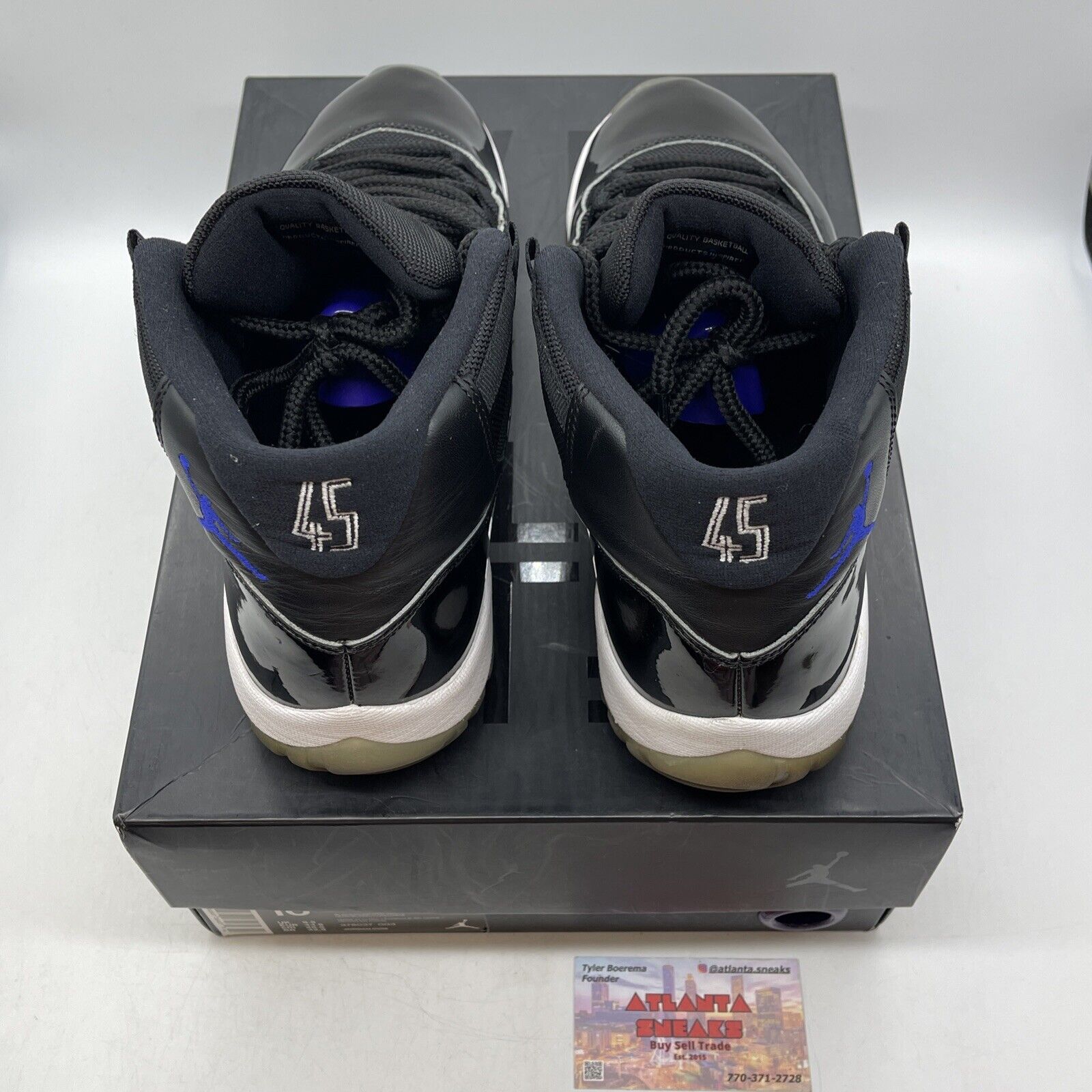 Size 10.5 - Jordan 11 Retro High Space Jam Black Blue White (378037-003)