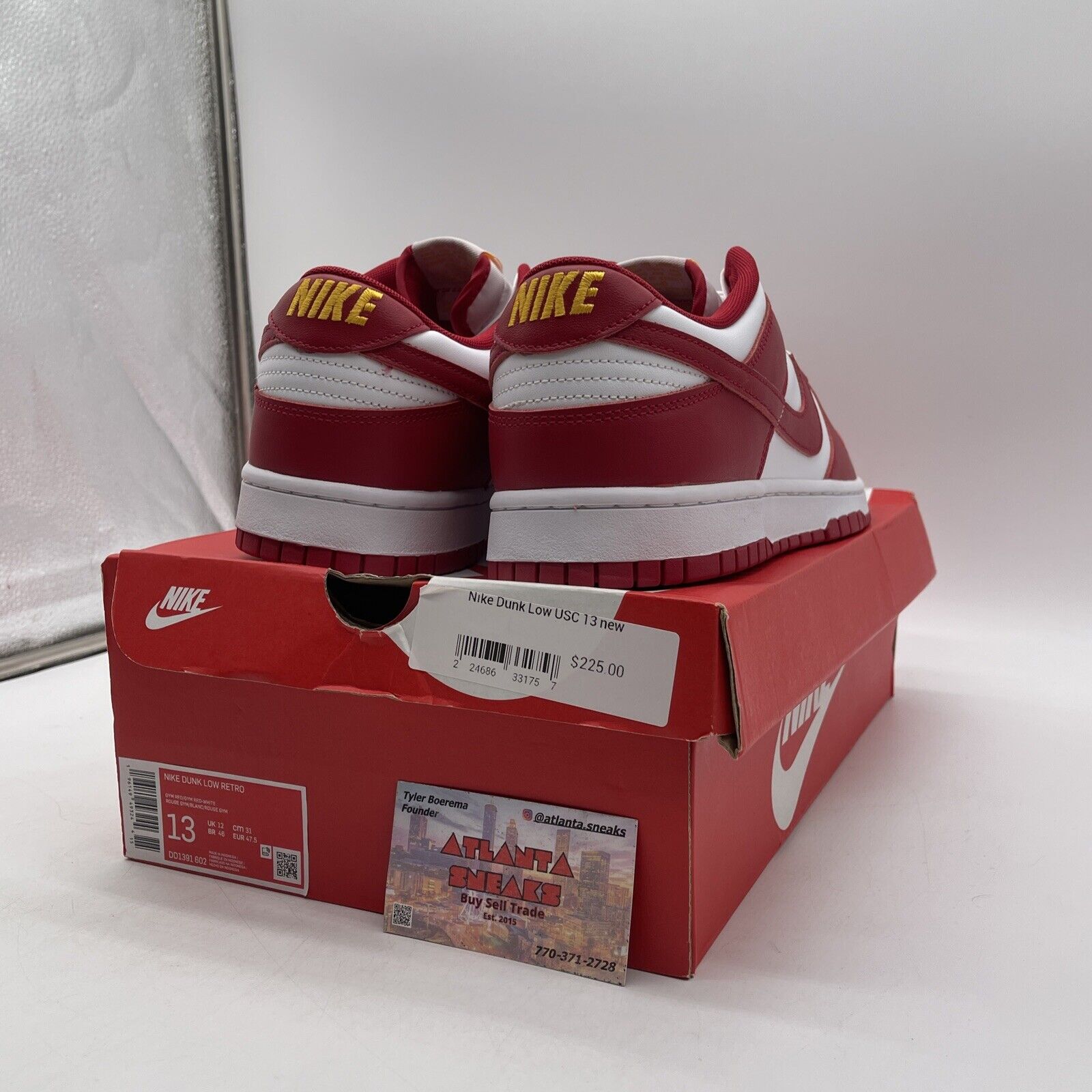 Size 13 - Nike Dunk Low Gym Red White Yellow Leather (DD1391-602)