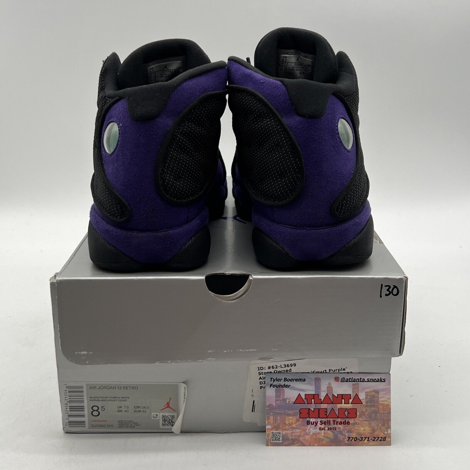 Size 8.5 - Jordan 13 Retro Court Purple Black Leather Suede (DJ5982-015)