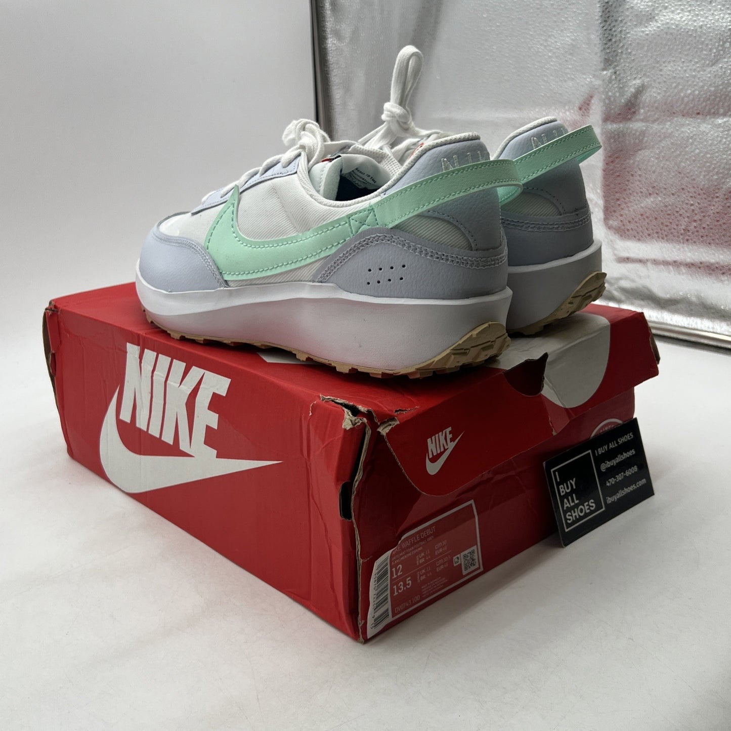 Size 12 - Nike Waffle Debut White Mint Foam Gum (DV0743-100)