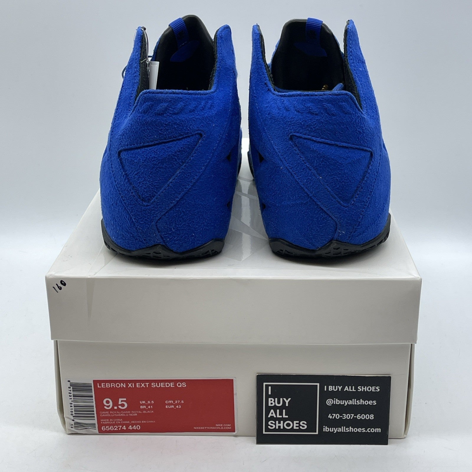 Size 9.5 - Nike LeBron 11 EXT Suede QS Game Royal Blue (656274-440)