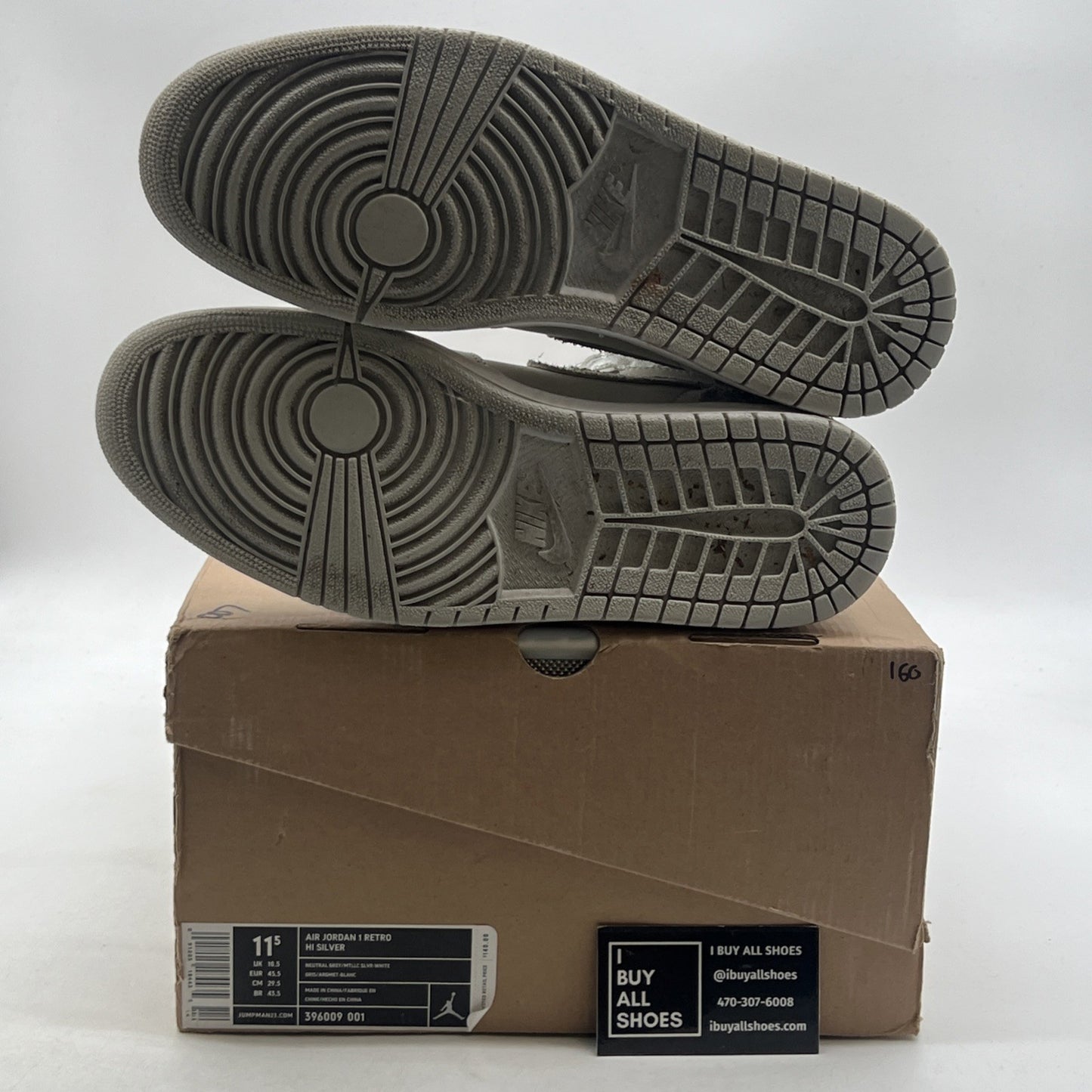 Size 11.5 - Air Jordan 1 Retro Silver High 25th Anniversary (396009-001)