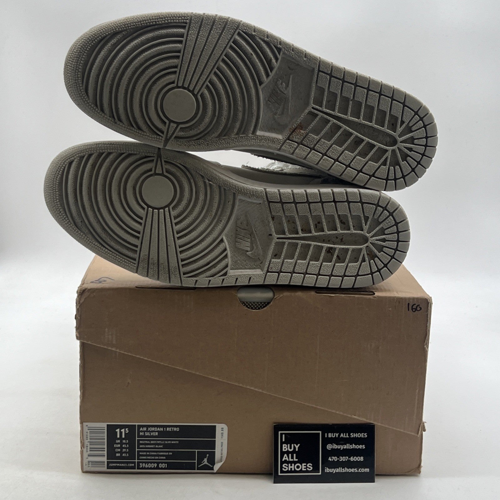 Size 11.5 - Air Jordan 1 Retro Silver High 25th Anniversary (396009-001)