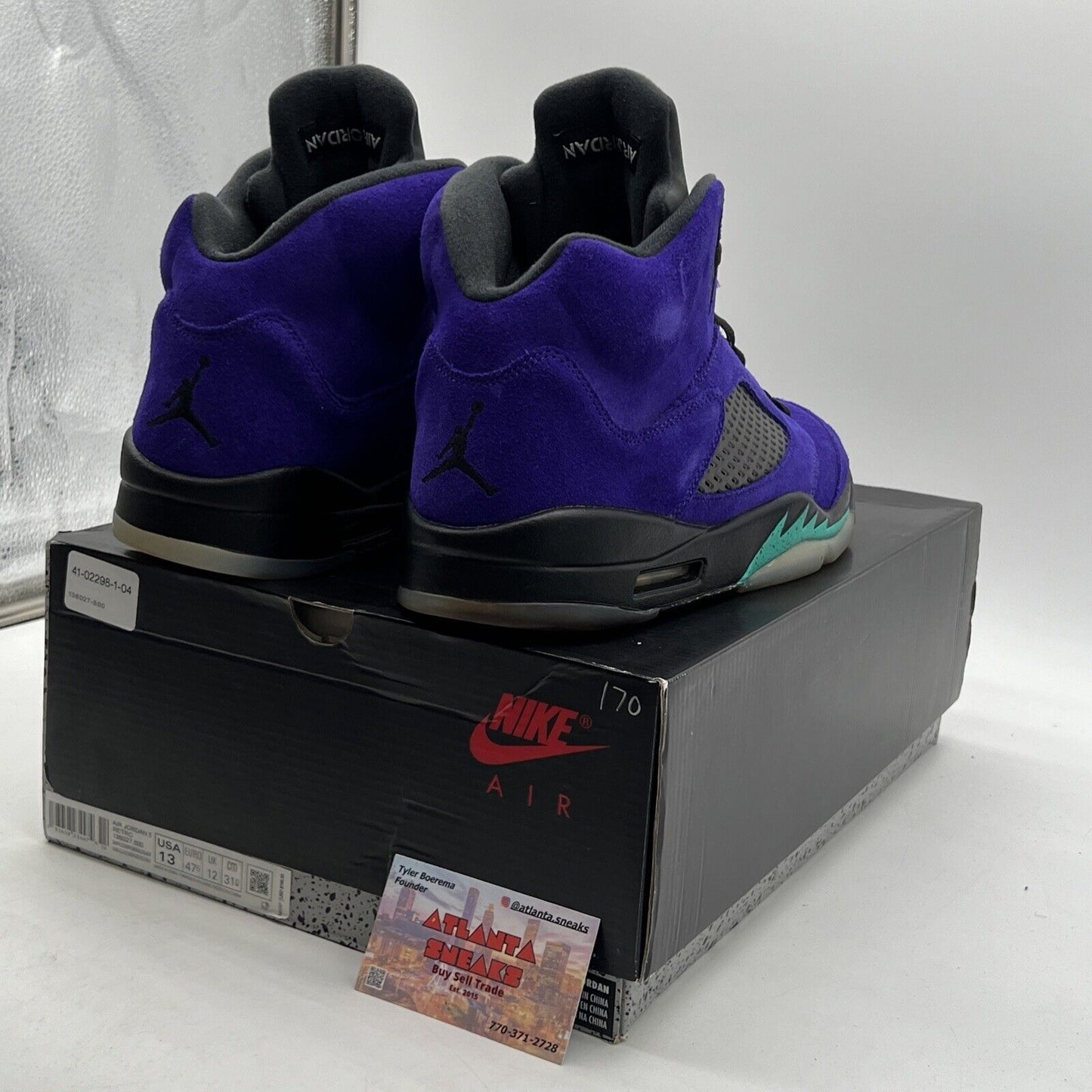 Size 13 - Jordan 5 Retro Alternate Grape 2020 Suede Black (136027-500)