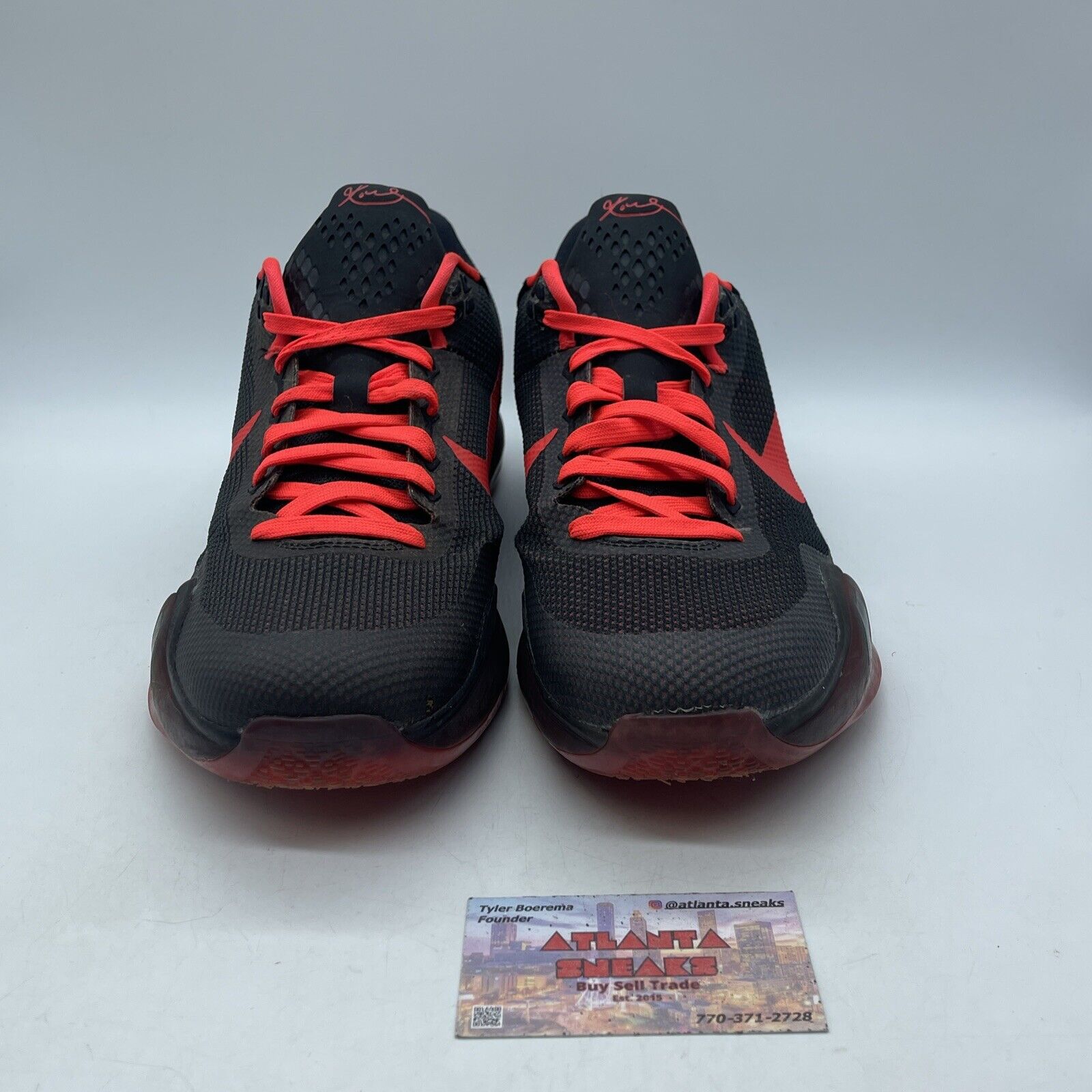 Size 12.5 - Nike Kobe 10 Bright Crimson Red Black Suede Leather (705317-060)