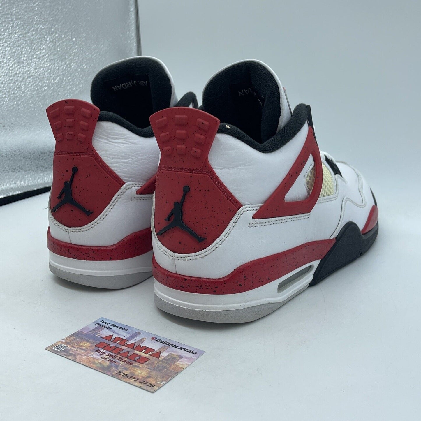 Size 12 - Jordan 4 Retro Mid Red Cement Red Black White Leather (DH6927-161)
