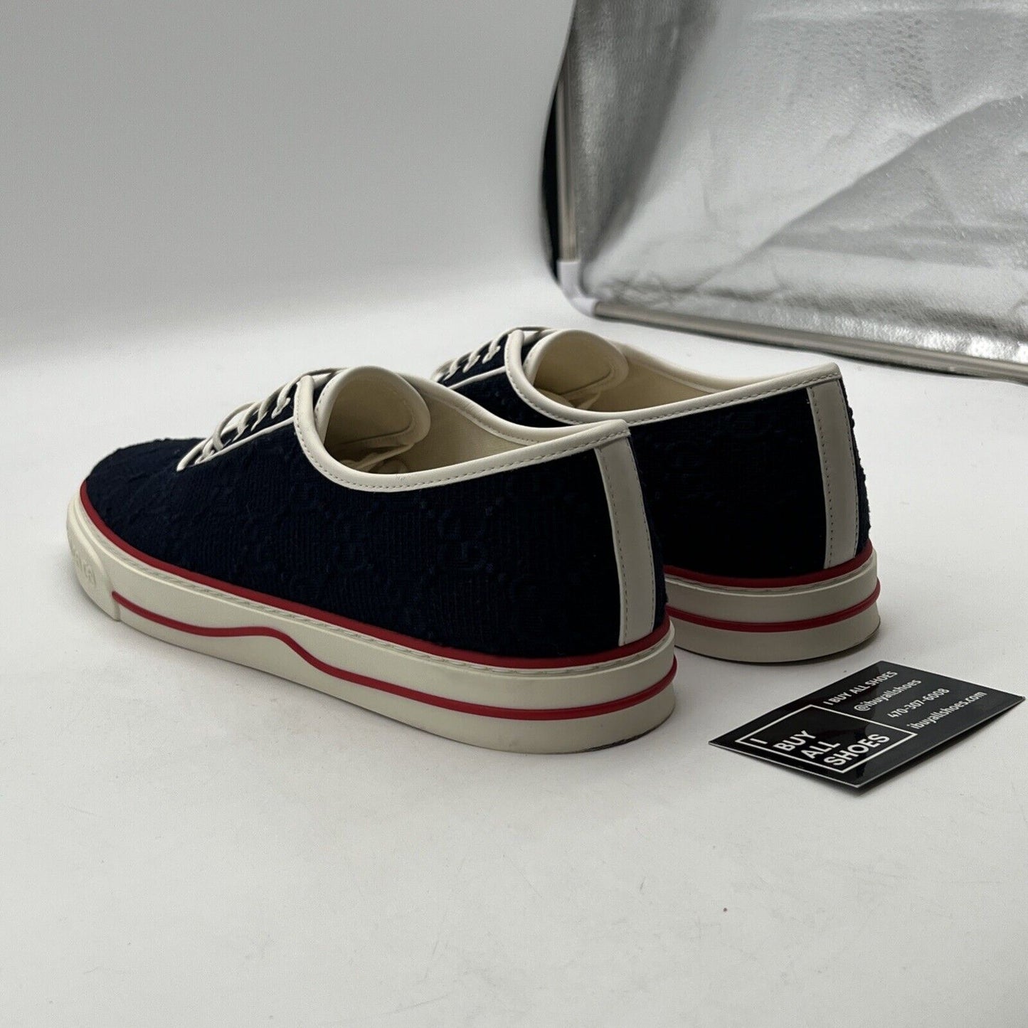 Size 10G - Gucci GG Tennis 1977 Sneaker Shoes Navy White