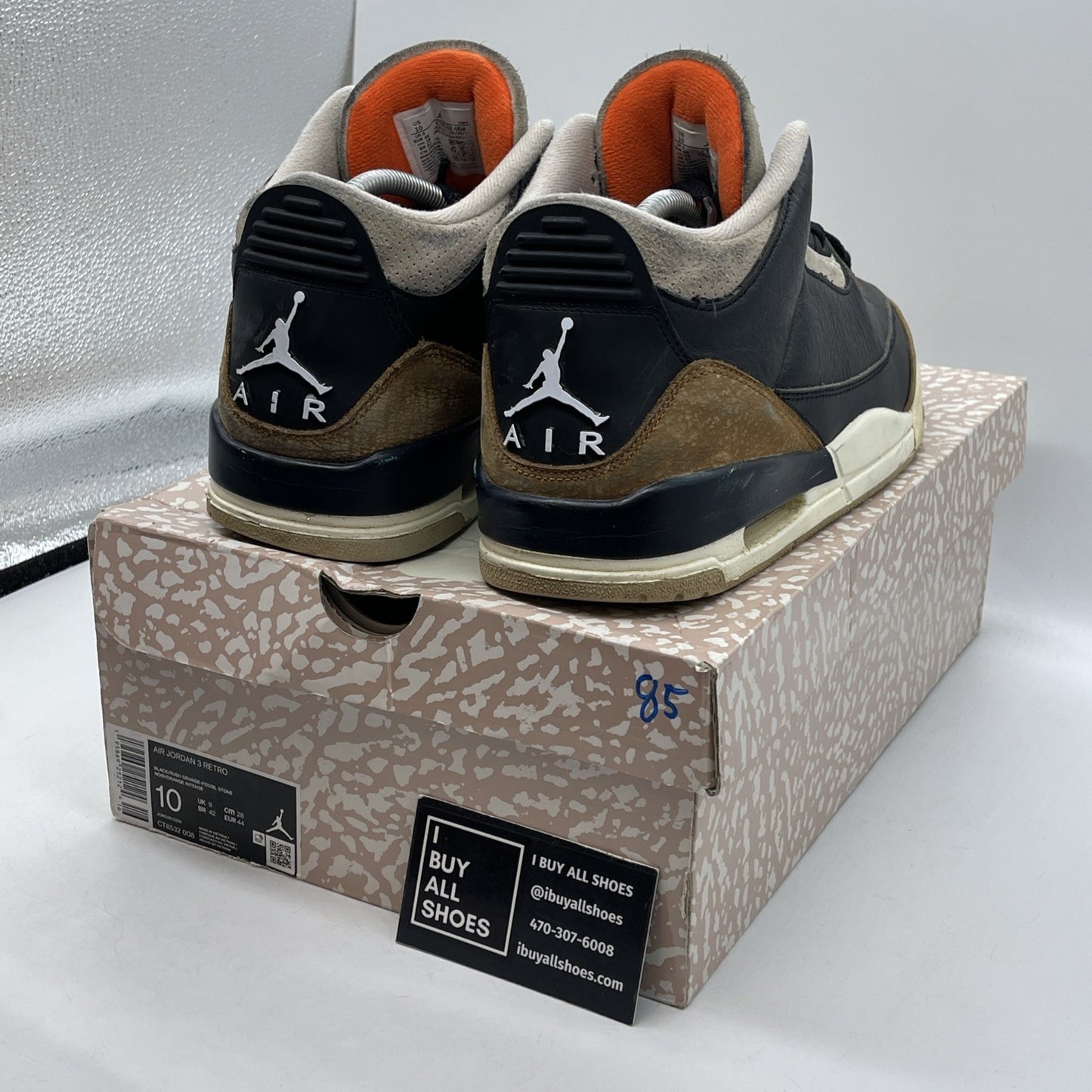 Size 10 - Jordan 3 Retro Mid Desert Elephant Black Brown Suede (CT8532-008)