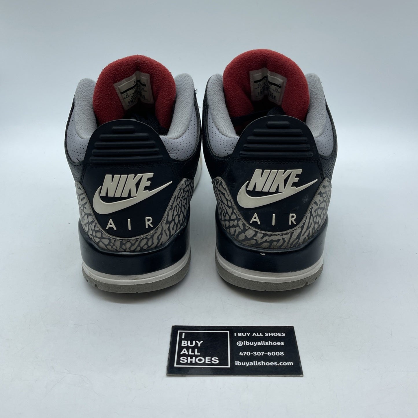 Size 12 - Jordan 3 Retro OG Mid Black Cement Grey Leather Suede (854262-001)